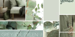 moodboard creativa toni del verde menta per arredamento